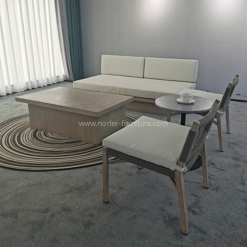 Alloy wood wood aluminium ditanas kursi ruangan ruangan