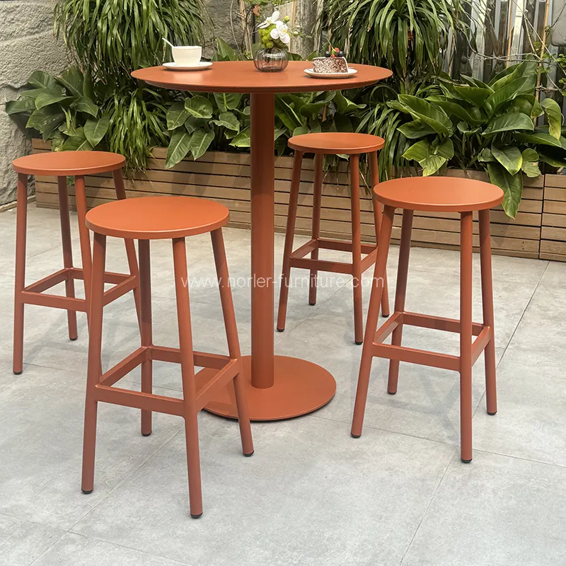Kursi bar aluminium oranye aluminium oranye