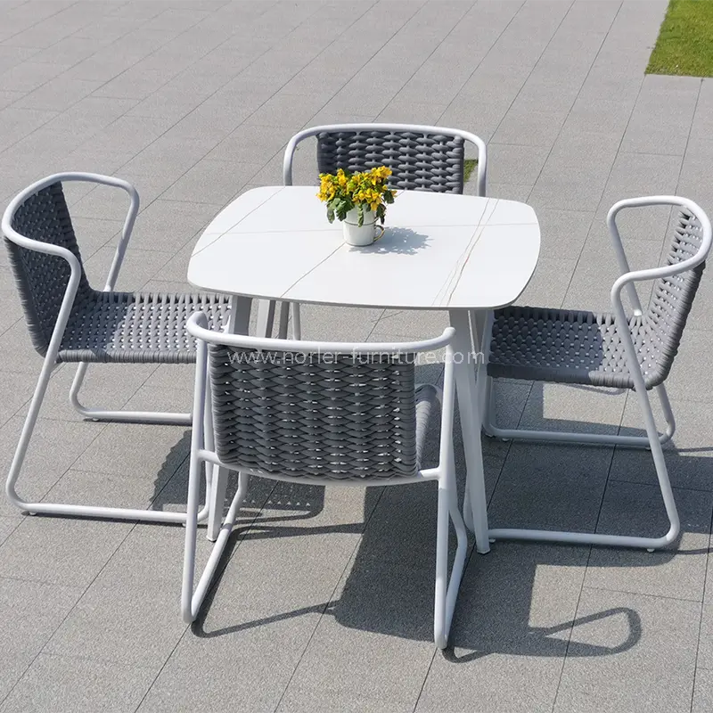 Outdoor Aluminum Frame Woven Waterproof Balcony Set