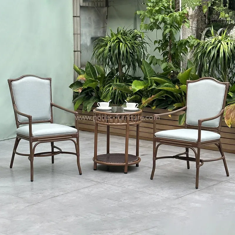 Setel Kayu Aluminium PE ROTTAN Balkon Set