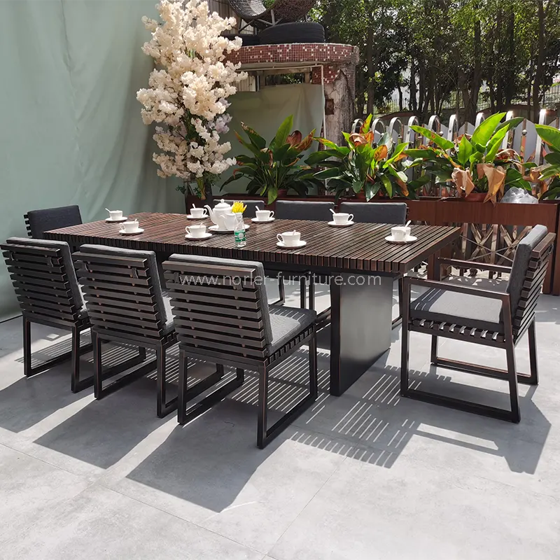 Kayu njaba Patiati Patio Kayu lan kursi